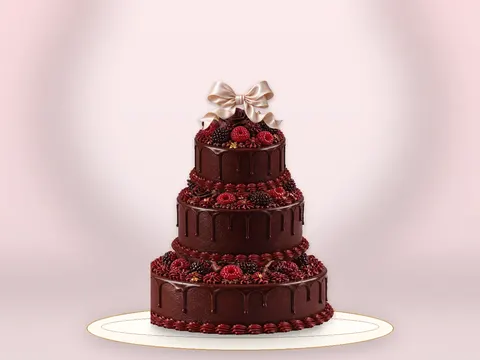 Preview the Raspberry Ribbon · Garden full cake