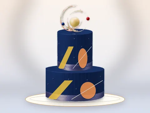 Preview the Tilted Horizon · Electric full cake