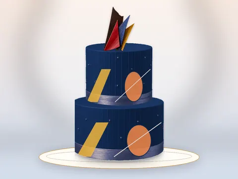 Preview the Tilted Horizon · Offset full cake